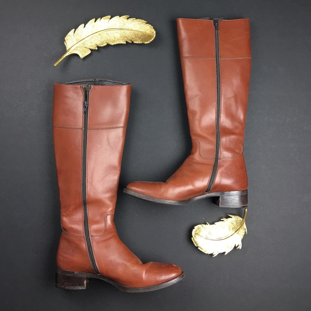 Triver Flight Brown Leather Riding Boots - Picture 3 of 8